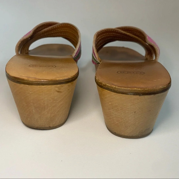 Coach Clog Mule Leather Stripe Sandal - Picture 7 of 16